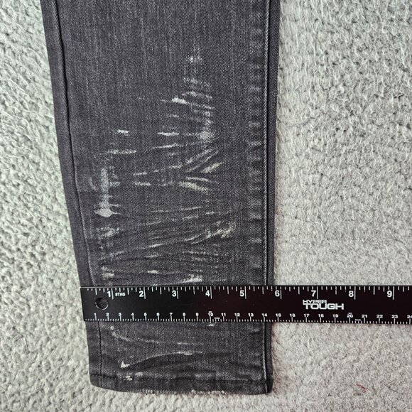 mnml Jeans Mens 30 Black X143 Stretch Denim Distressed Slim Fit - Picture 12 of 16